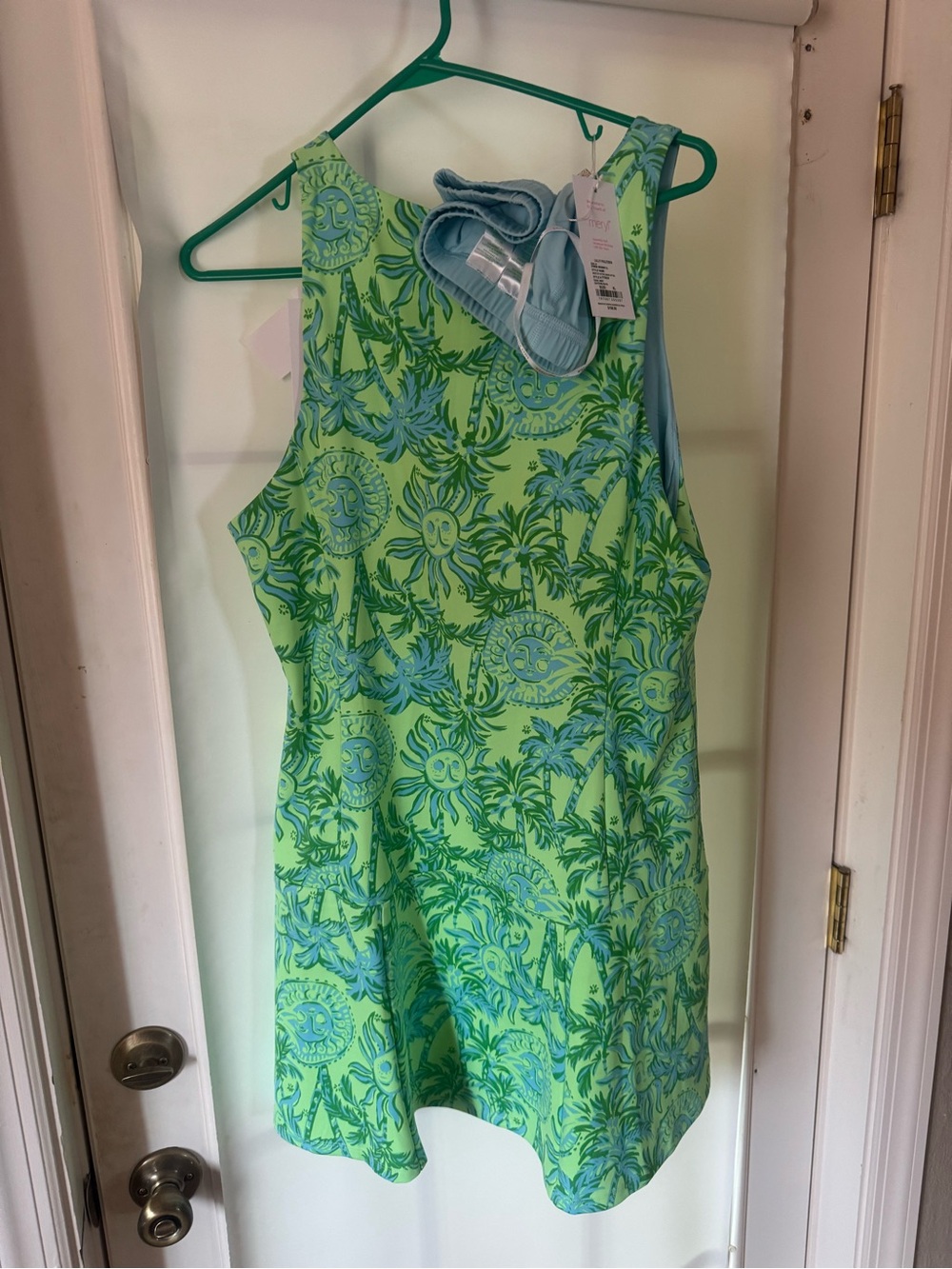 Lilly Pulitzer Lime & Aqua Tropical Print One-Piece